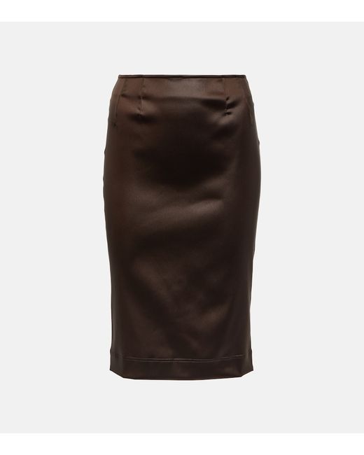 Dolce & Gabbana High-rise satin pencil skirt