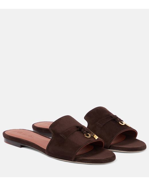 Loro Piana Summer Charms suede slides