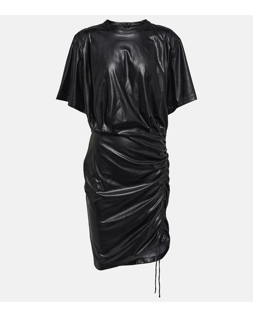 Marant Etoile Balesi ruched faux leather minidress