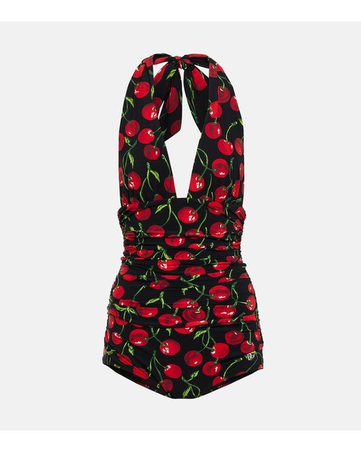 Dolce & Gabbana Cherry halterneck swimsuit
