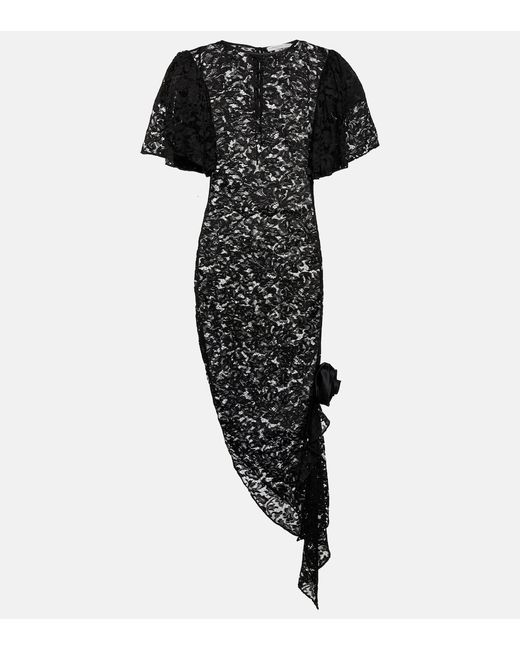 Alessandra Rich Asymmetric lace midi dress