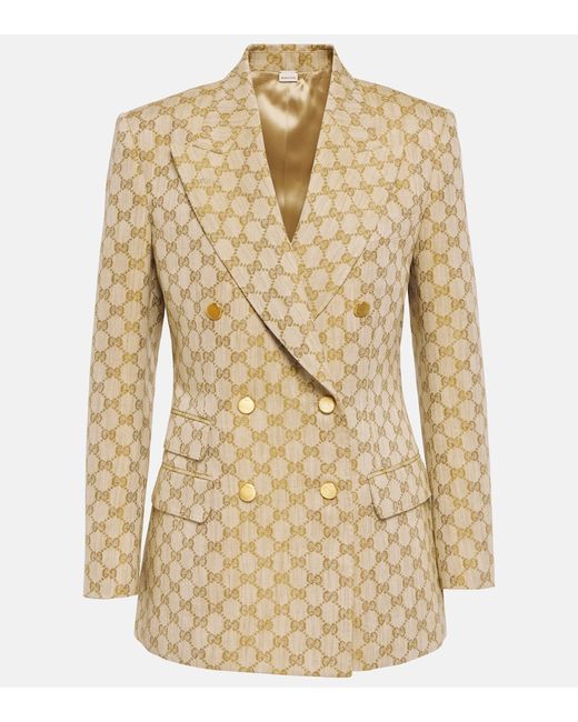 Gucci GG jacquard linen-cotton blazer