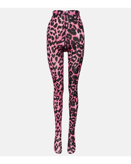 Alex Perry Cadie leopard-print tights