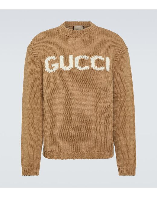 Gucci Logo intarsia wool sweater