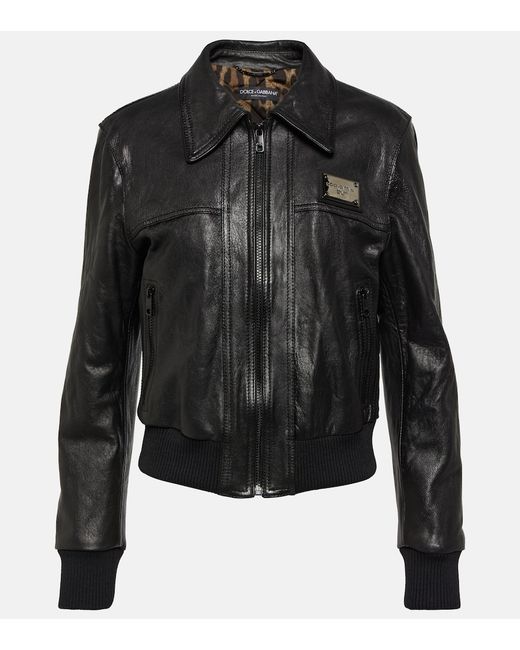 Dolce & Gabbana Logo leather jacket