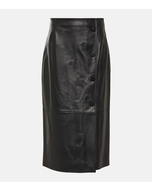 Nina Ricci Leather midi pencil skirt