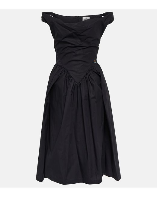 Vivienne Westwood Gathered cotton poplin midi dress