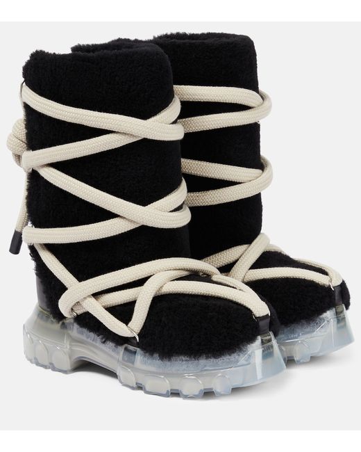 Rick Owens Lunar Tractor shearling ankle boots