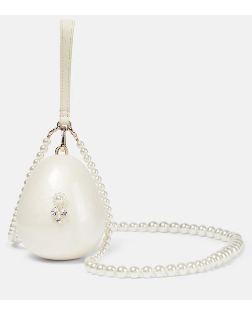 Simone Rocha Mini Egg pearl and crystal clutch
