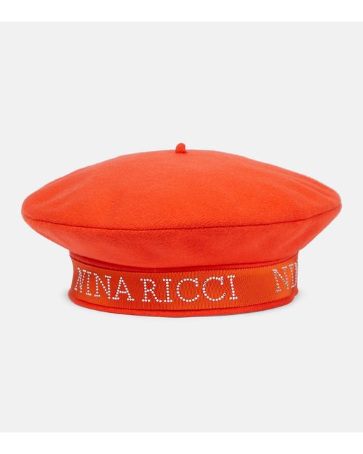 Nina Ricci Logo wool-blend beret