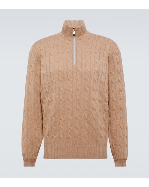 Brunello Cucinelli Cable-knit cashmere half-zip sweater