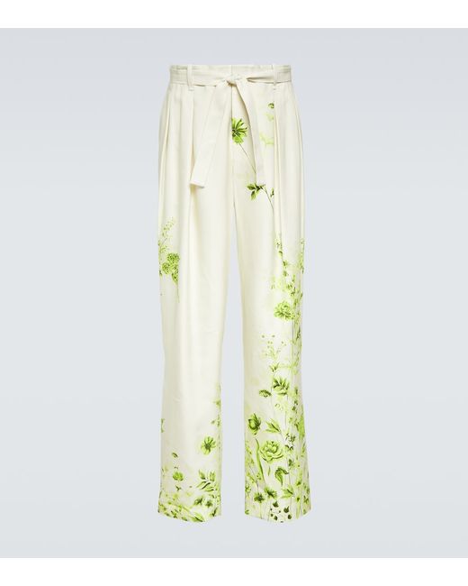 King & Tuckfield Floral belted straight pants