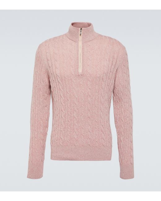 Loro Piana Cable-knit cashmere half-zip sweater
