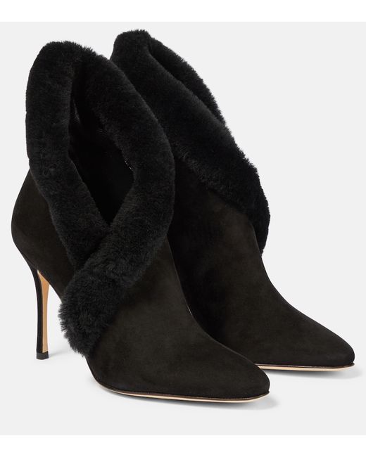 Manolo Blahnik Nestanu 105 suede ankle boots