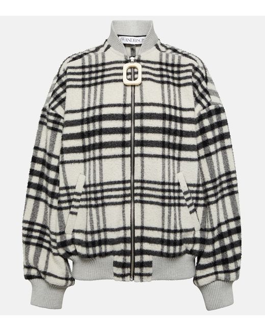 J.W.Anderson Checked wool-blend bomber jacket