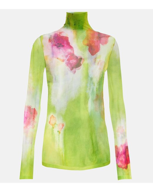 Acne Studios Floral knitted turtleneck top