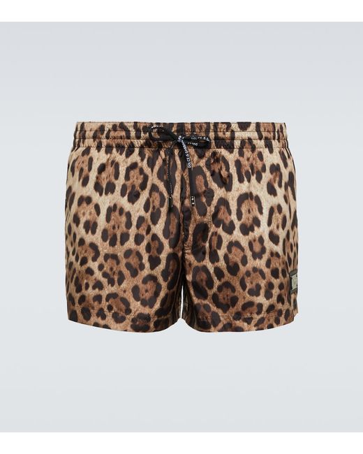 Dolce & Gabbana Leopard-print swim trunks