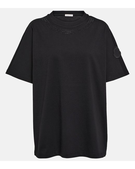 Moncler Crystal-embellished cotton T-shirt
