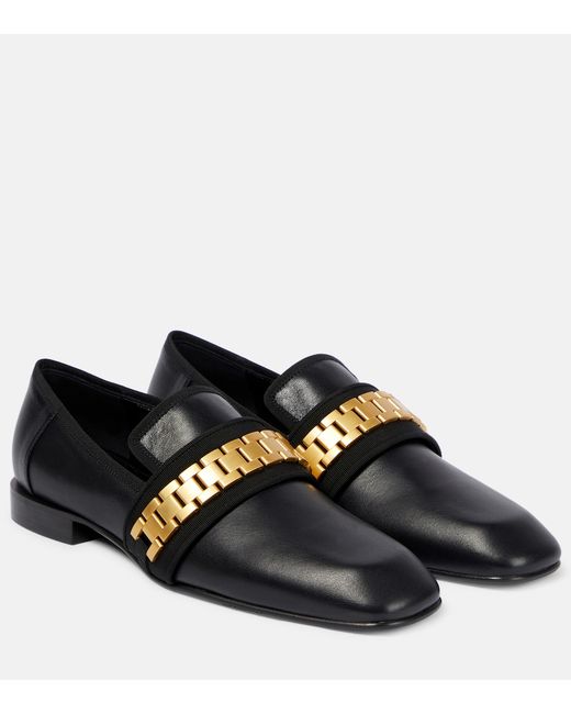 Victoria Beckham Chain-detail leather loafers
