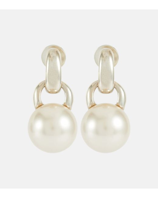 Sophie Buhai Everyday sterling silver and crystal pearl drop earrings