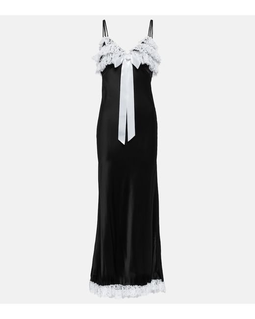 Rodarte Lace-trimmed silk maxi dress