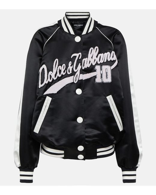 Dolce & Gabbana Logo satin varsity jacket