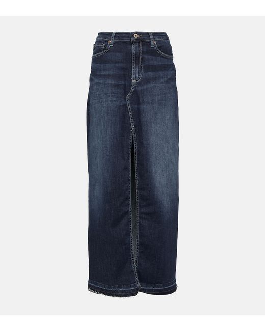 Ag Jeans High-rise denim maxi skirt