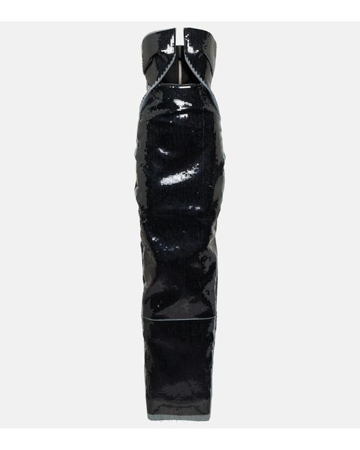 Rick Owens Strapless sequined gown