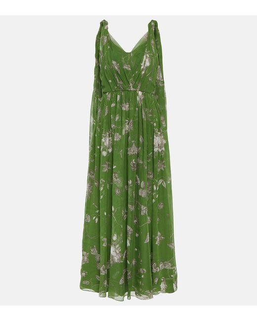 Erdem Floral caped silk maxi dress