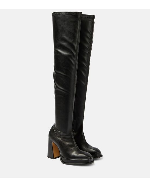 Souliers Martinez Velvet 100 faux leather over-the-knee boots
