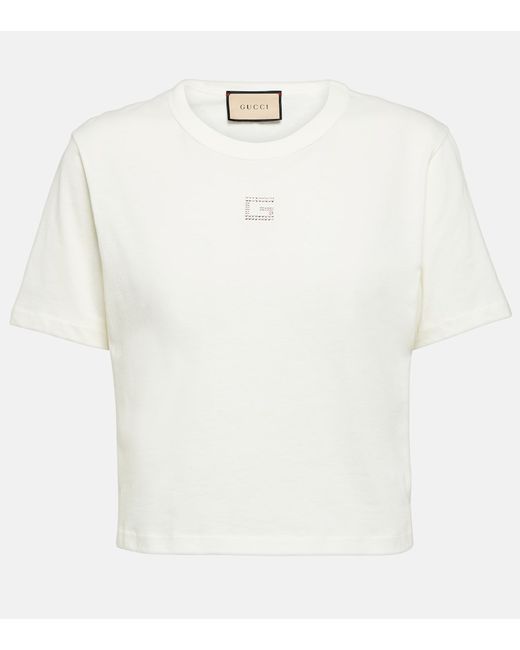 Gucci Cotton jersey cropped T-shirt
