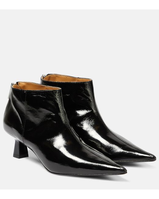 Ganni Faux leather ankle boots