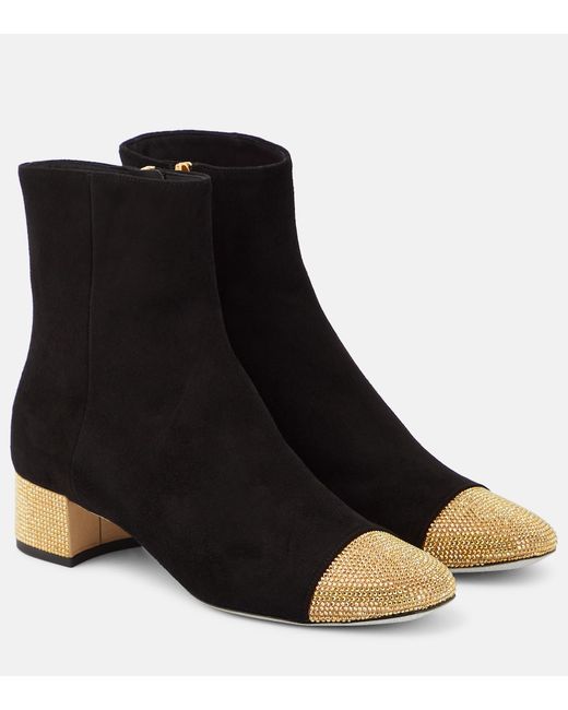 Rene Caovilla Embellished suede ankle boots