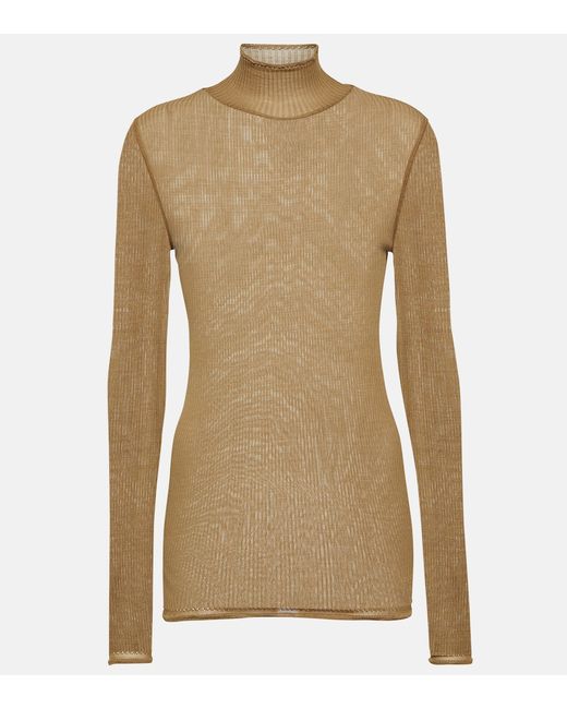 Lemaire Ribbed-knit silk top