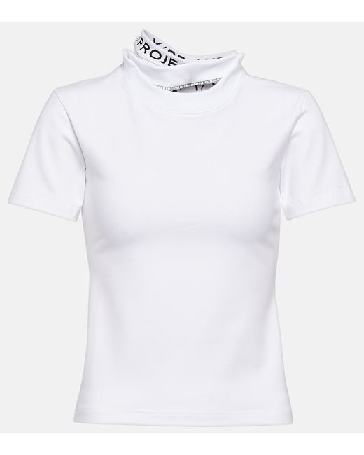 Y / Project Logo cotton-blend jersey T-shirt