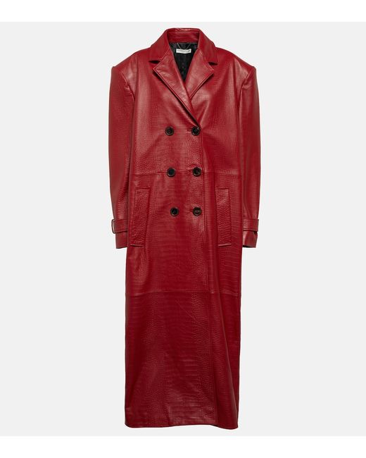 Alessandra Rich Oversized embossed leather coat