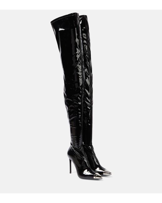 David Koma Patent over-the-knee boots