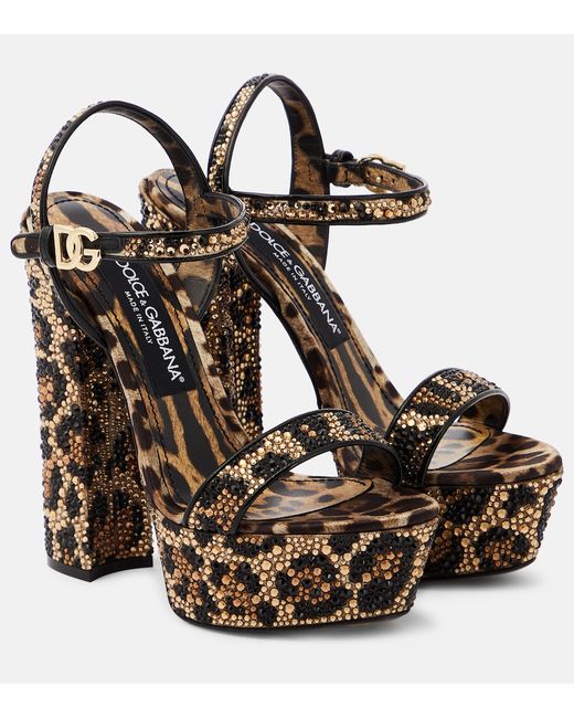 Dolce & Gabbana Crystal-embellished platform sandals