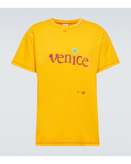 Erl Venice cotton and linen T-shirt