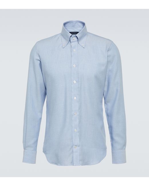 Thom Sweeney Cotton and cashmere Oxford shirt