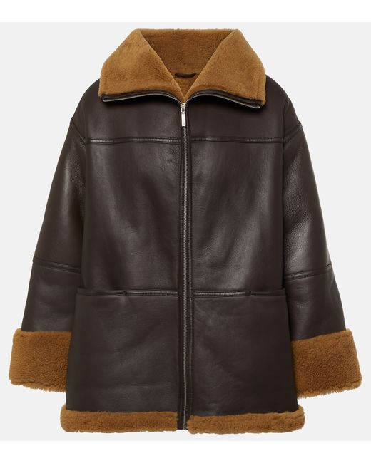 Totême Signature shearling-lined leather jacket