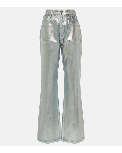 Paco Rabanne High-rise metallic straight pants