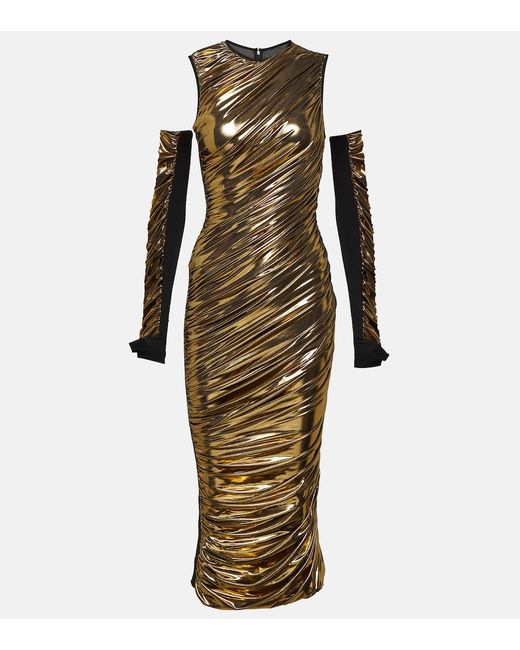 Dolce & Gabbana Foiled organzine midi dress