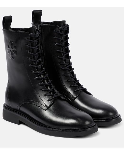 Tory Burch Leather combat boots