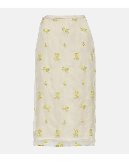 Gucci Embroidered floral midi skirt
