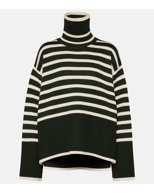 Totême Striped wool and cotton turtleneck sweater