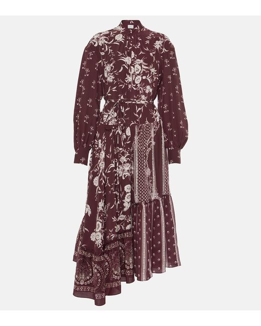 Erdem Ruffled floral silk midi dress