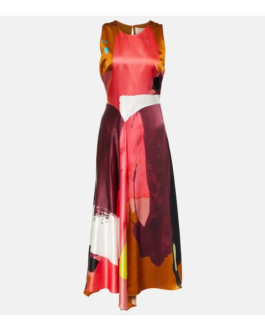 Roksanda Printed silk satin maxi dress