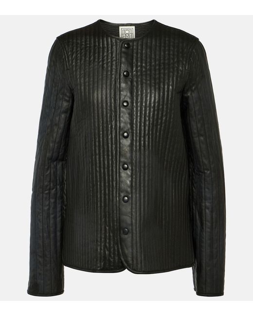 Totême Reversible leather quilted jacket