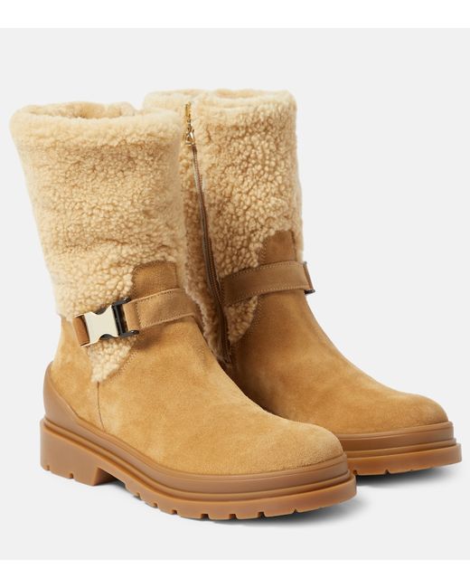 Bogner St. Moritz leather and shearling ankle boots